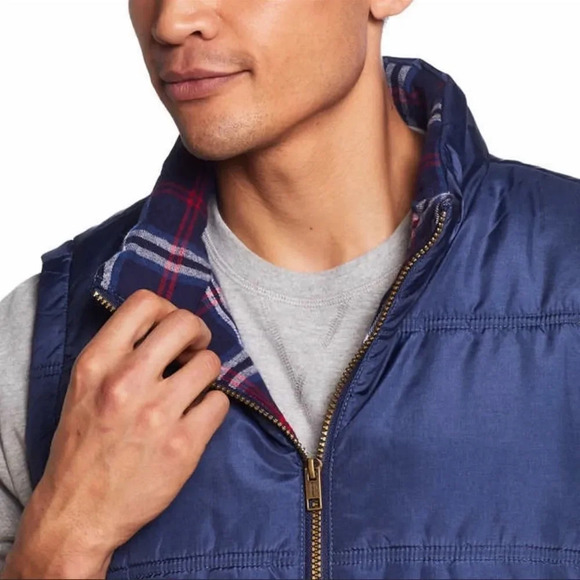 Weatherproof Vintage Men’s Flannel Lined Puffer Vest Medium - Picture 2 of 6